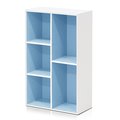 Highkey 11069WH-LBL 5-Cube Reversible Open ShelfWhite & Light Blue LR377456